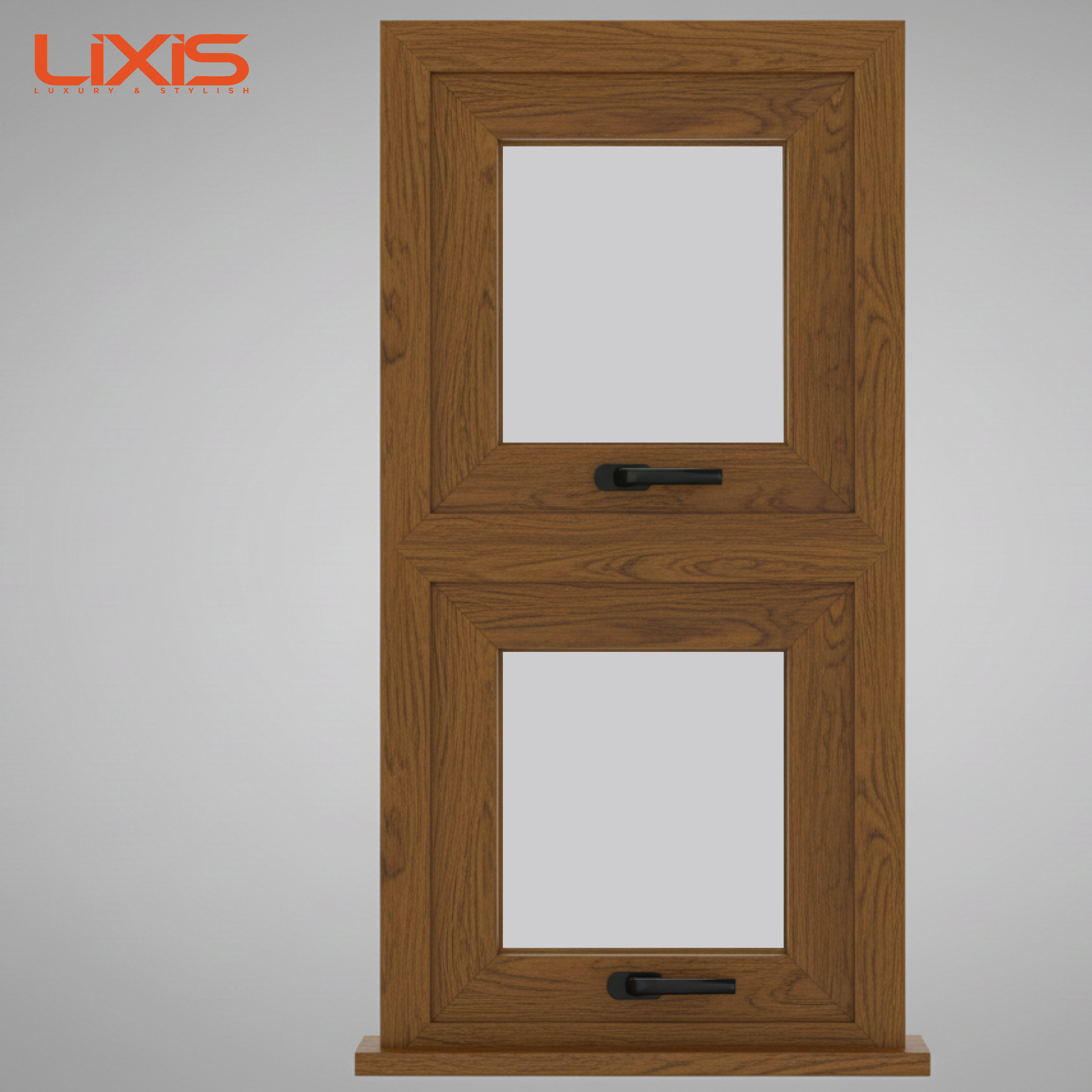 DOUBLE TOP HUNG GOLDEN OAK